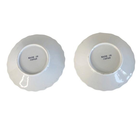 Vtg Candlestick Holders Porcelain Taper Holly Berries Leaves Made in Japan - Picture 3 of 6